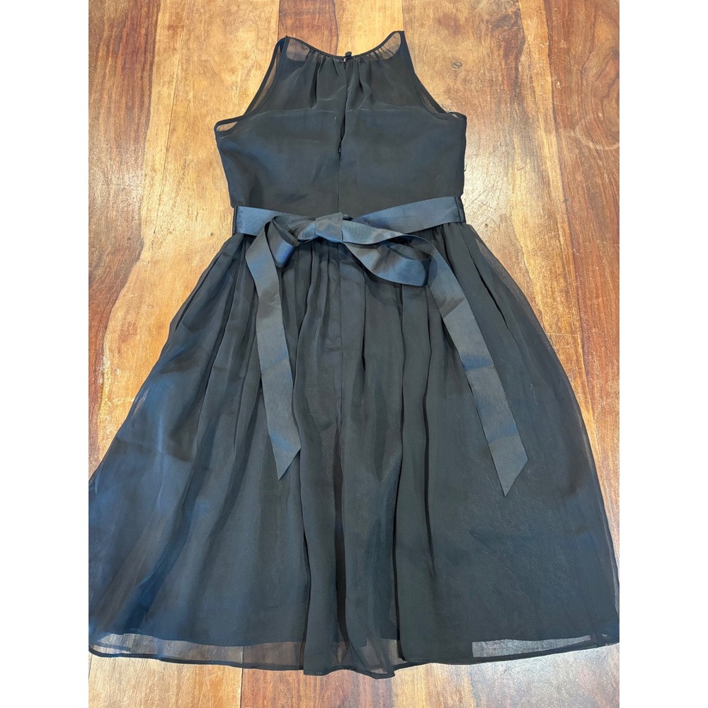 Adrianna Papell black chiffon halter fit & flare cocktail dress women size 2 - Picture 8 of 11